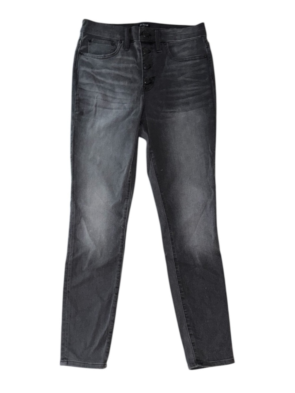 J. Crew Women’s Black Washed Skinny Jeans - Stretch High-Rise